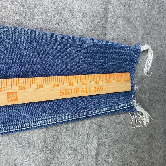 Redone 90s High Rise Ankle Crop Size 27 in Dusk Destroy Wash 190-3whrac - Picture 7 of 13